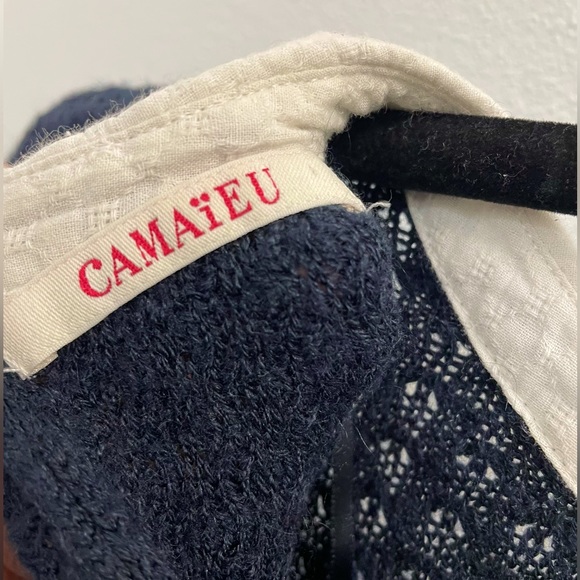 Navy Half Button Down Sweater - Picture 2 of 3